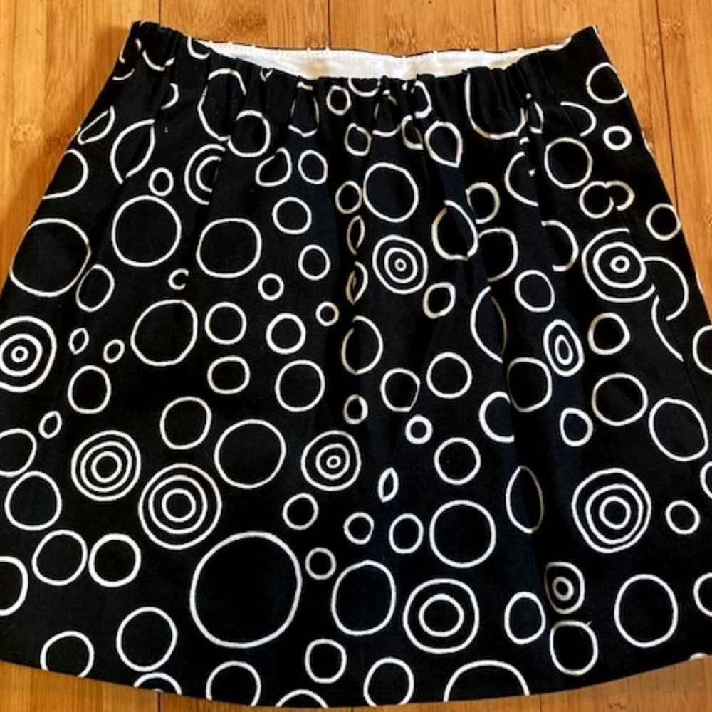 Helena Black with White Circles lined skirt